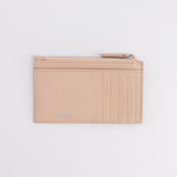 beige  leather card holder