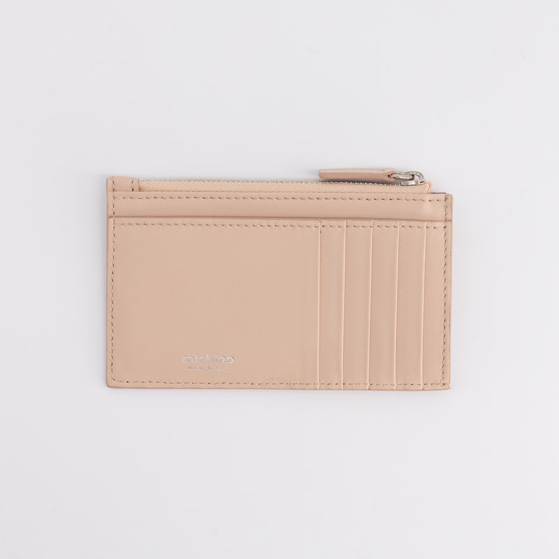 beige  leather card holder