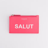 pink card holder salut 