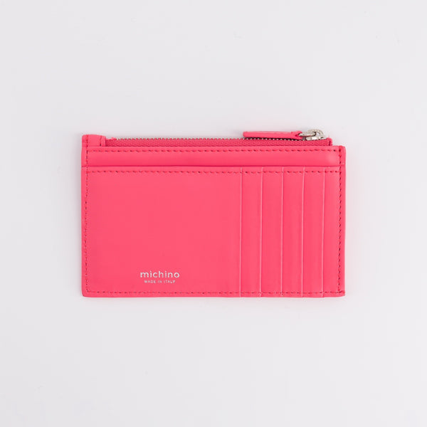 pink leather card holder