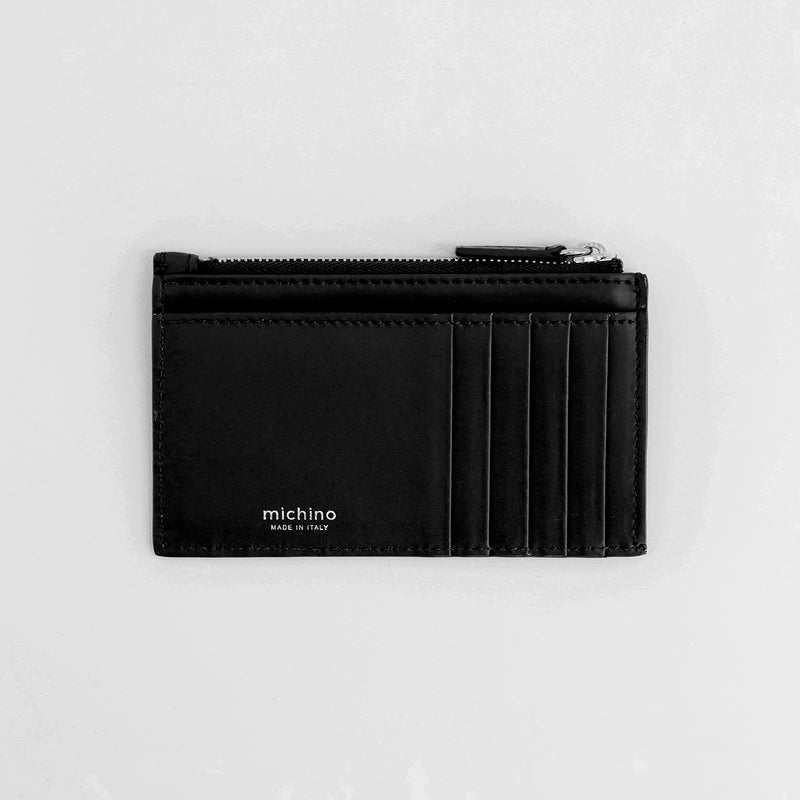 black leather card holder