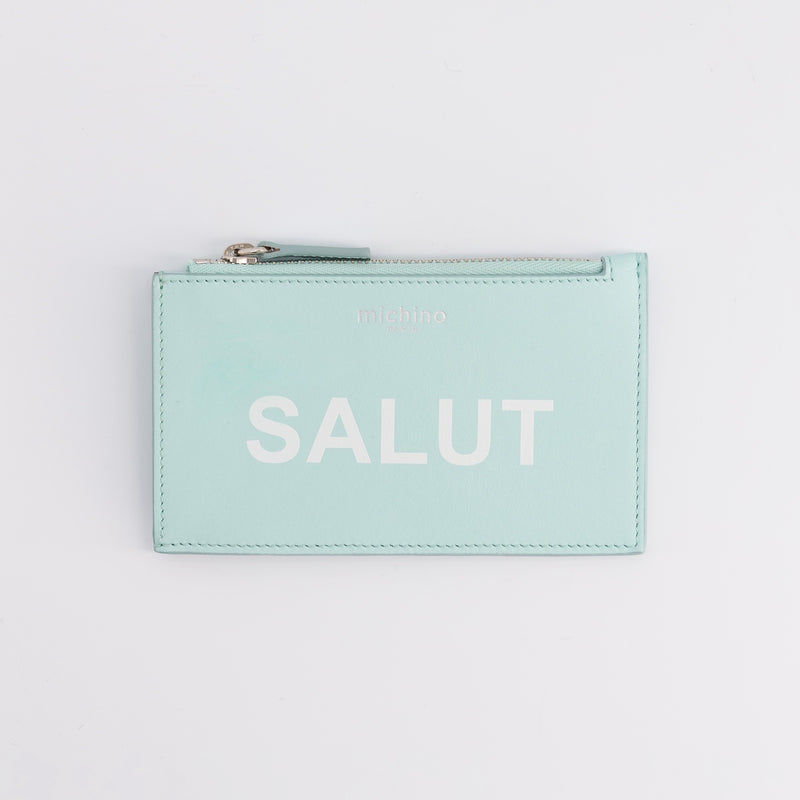 zip card holder salut blue 