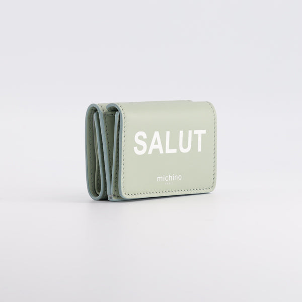 LEATHER MINI WALLET SALUT PALE GREEN