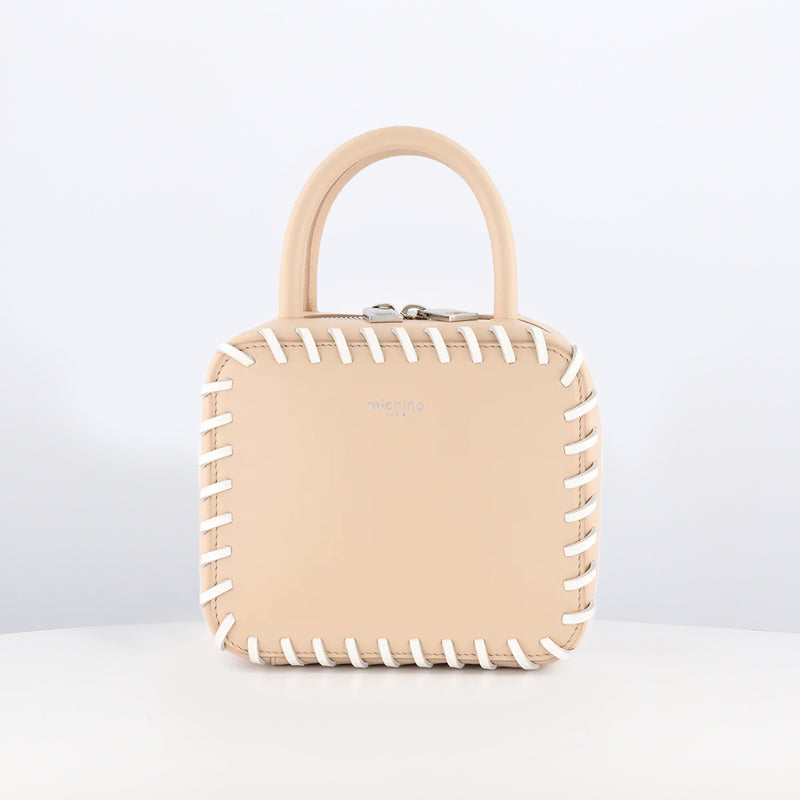 LEATHER HANDBAG PIGALLE MINI POUDRE PANA