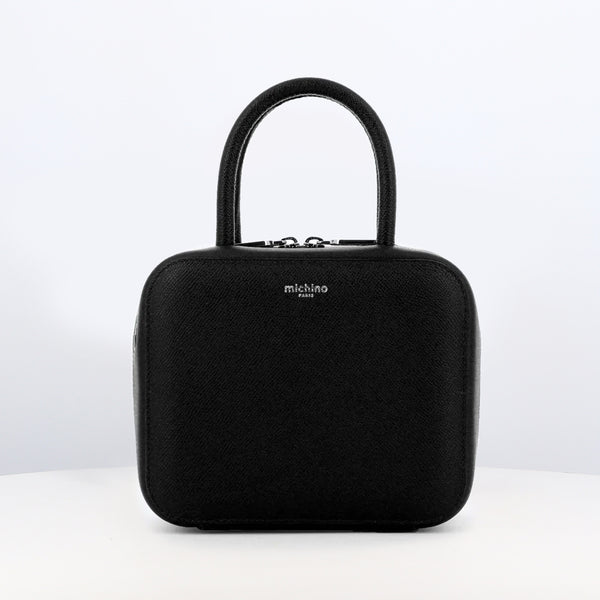 LEATHER HANDBAG PIGALLE SMALL GRAINED BLACK