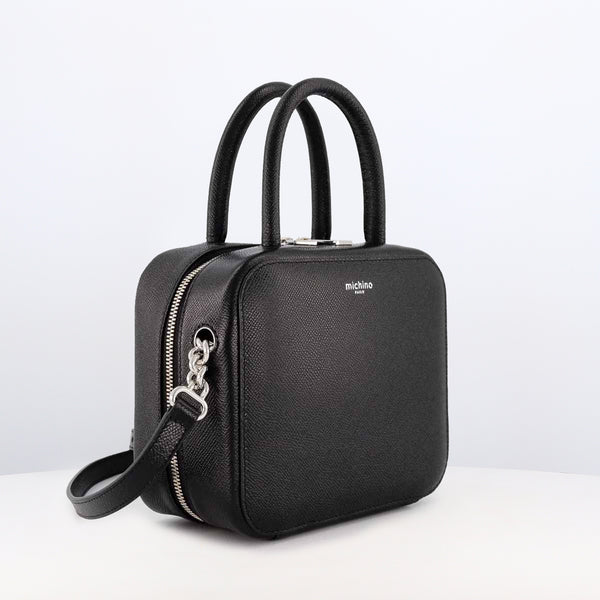 LEATHER HANDBAG PIGALLE SMALL GRAINED BLACK