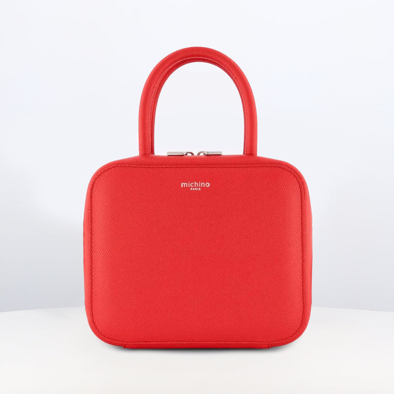 LEATHER HANDBAG PIGALLE SMALL GRAINED RED