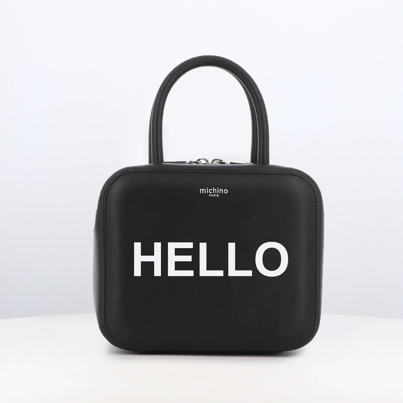 LEATHER HANDBAG PIGALLE PM HELLO BLACK