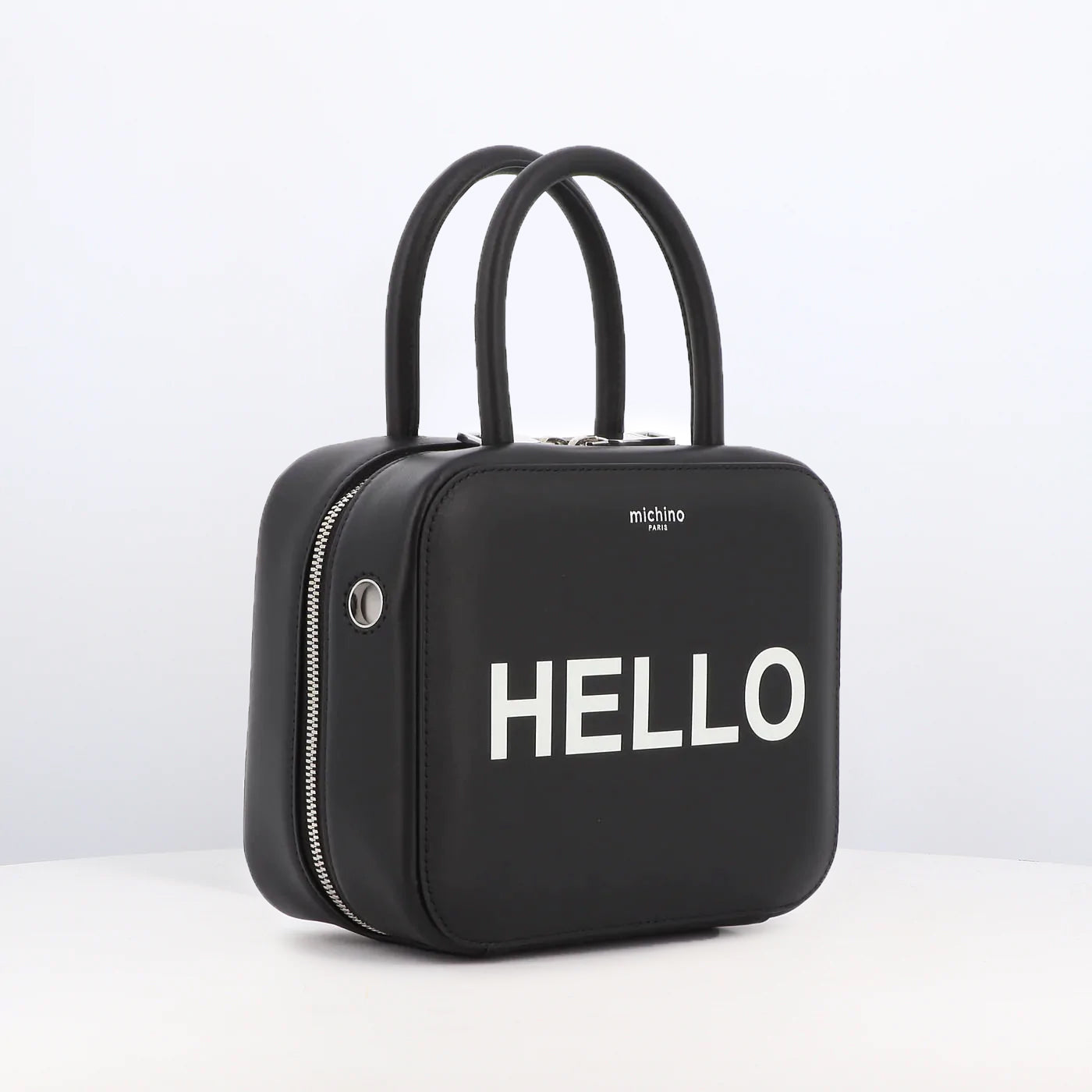 LEATHER HANDBAG PIGALLE PM HELLO BLACK