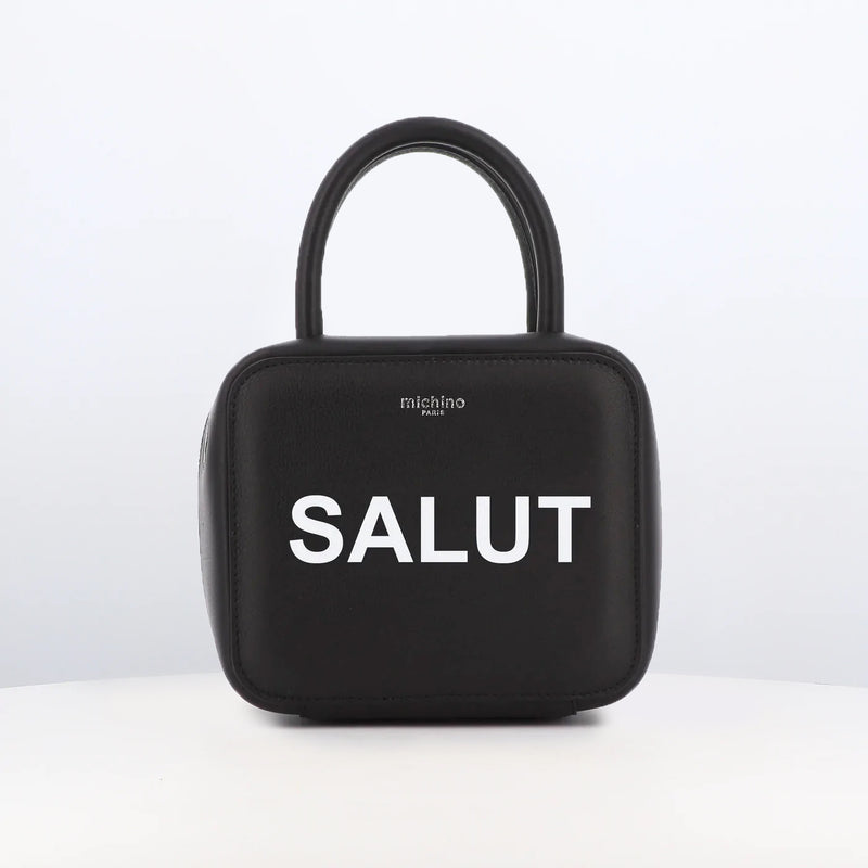 LEATHER HANDBAG PIGALLE MINI BLACK SALUT