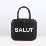 LEATHER HANDBAG PIGALLE SMALL BLACK SALUT