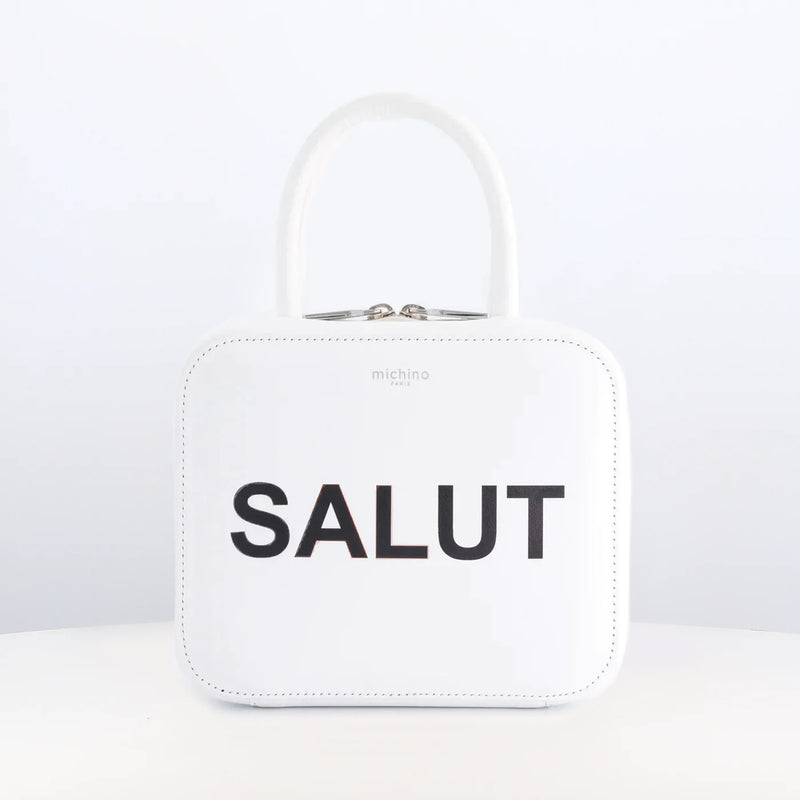 SAC À MAIN EN CUIR PIGALLE PETIT SALUT BLANC