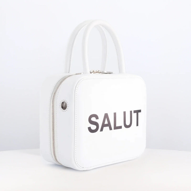 SAC À MAIN EN CUIR PIGALLE PETIT SALUT BLANC