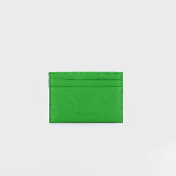 LEATHER SIMPLE CARD HOLDER BAMBOO GREEN