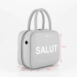 LEATHER HANDBAG PIGALLE SMALL WHITE SALUT