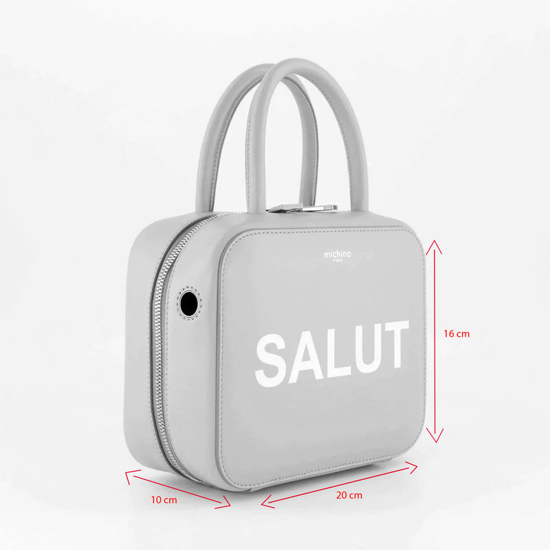 SAC À MAIN EN CUIR PIGALLE PETIT SALUT BLANC