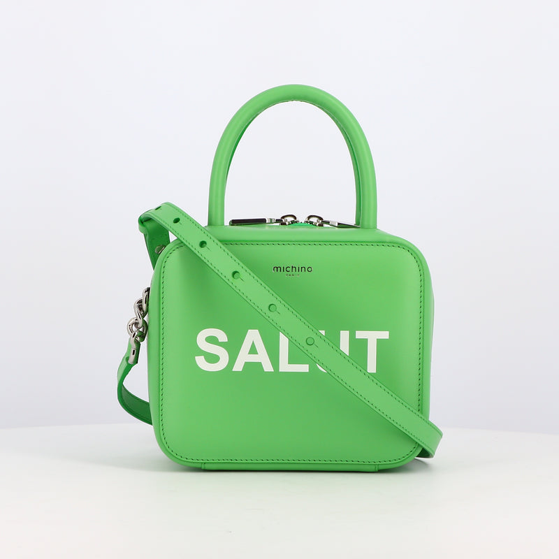 LEATHER HANDBAG PIGALLE SALUT MINI ALMOND GREEN