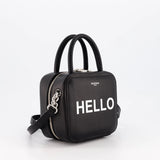 LEATHER HANDBAG PIGALLE MINI BLACK HELLO