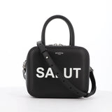 LEATHER HANDBAG PIGALLE SMALL BLACK SALUT