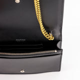 LEATHER BLACK WALLET ON CHAIN SALUT