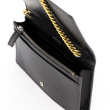 LEATHER BLACK WALLET ON CHAIN SALUT
