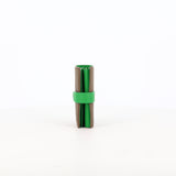 LEATHER BIFOLD WALLET TAUPE / GREEN BAMBOO