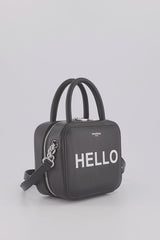 LEATHER HANDBAG PIGALLE MINI BLACK HELLO