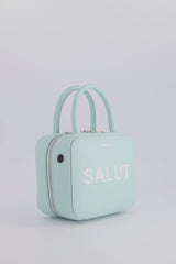 SAC À MAIN EN CUIR PIGALLE MINI SALUT BLEU CARAÏBES