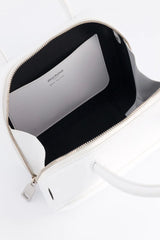 LEATHER HANDBAG PIGALLE SMALL WHITE SALUT